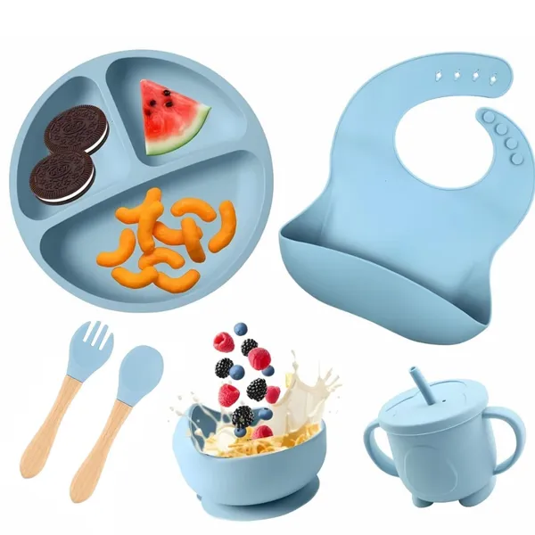 Sky_Blue_Bpa_Free_6Pcs_Silicone_Baby_Feeding_Set_-_Dishwasher_Safe_Toddler_&_Baby