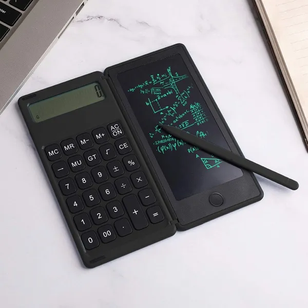 Black_Calculator_With_Writing_Pad_12_Digit_Pocket_Foldable_Design