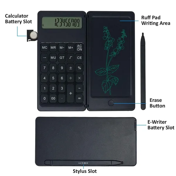 Black_Calculator_With_Writing_Pad_12_Digit_Pocket_Foldable_Design