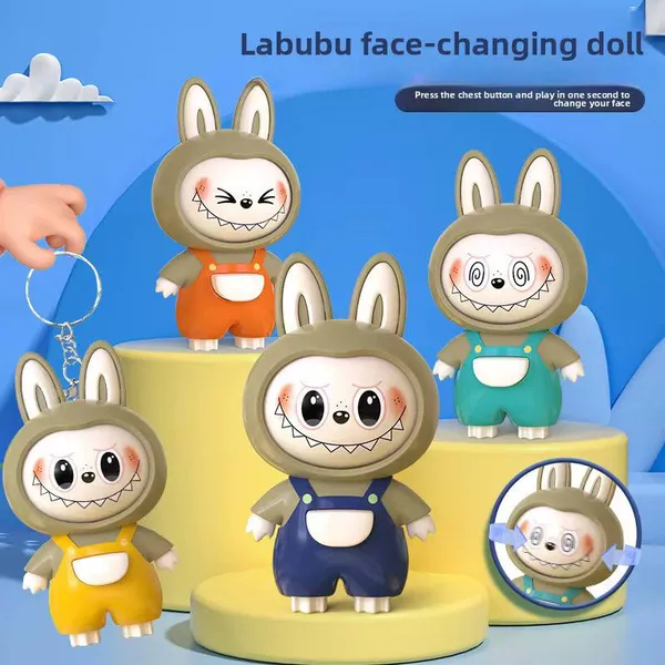Multicolor_Labubu_Cute_Style_Changeable_Face_Cartoon_Keychain_3_Different_Face_Reactions_Face_Changing_Doll_Key_Holder