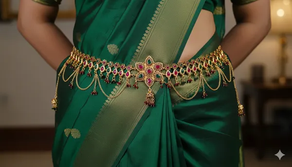 Golden_Alloy__Crystal_Waist_Band_For_Women