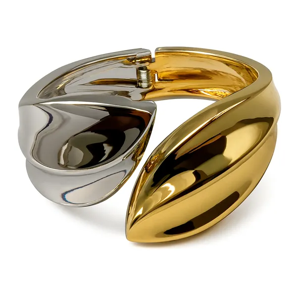 Two_Tone_Golden_And_Silver_Alloy__Bracelet_For_Women