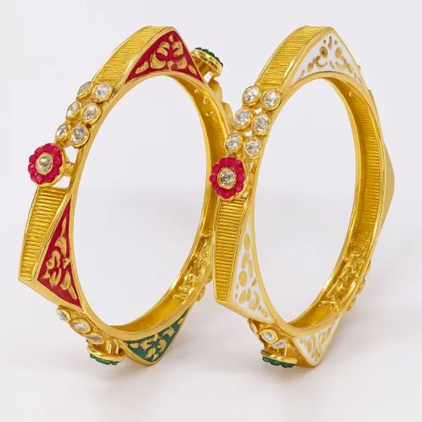 Golden_Alloy_Artificial_Stone_And_Beads_Bangles_For_Women