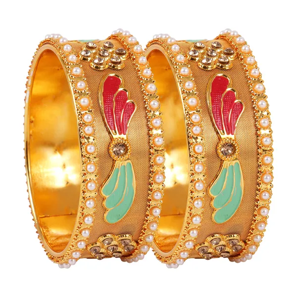 Golden_Alloy_Artificial_Stone_And_Beads_Bangles_For_Women