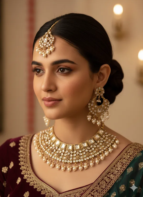 Gold_Plated_Alloy_Necklace_Set_With_Mang_Tikka