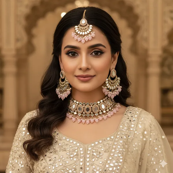 Alloy_Gold_Plated_Necklace_Set_For_Women