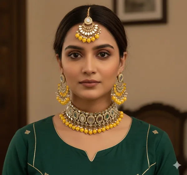 Alloy_Gold_Plated_Necklace_Set_For_Women