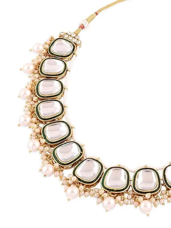 KhetlazeeGold_Tone_Kundan_Artificial_Stones_&_Beads_Bridal_Necklace_Earring_&_Maangtikka_Set_For_Women