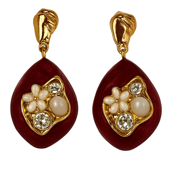 Maroon_Alloy_Artificial_Beads_And_Stone_Minakari_Earring_For_Women