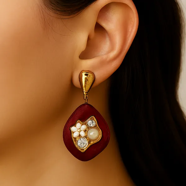 Maroon_Alloy_Artificial_Beads_And_Stone_Minakari_Earring_For_Women