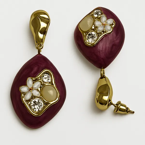 Maroon_Alloy_Artificial_Beads_And_Stone_Minakari_Earring_For_Women
