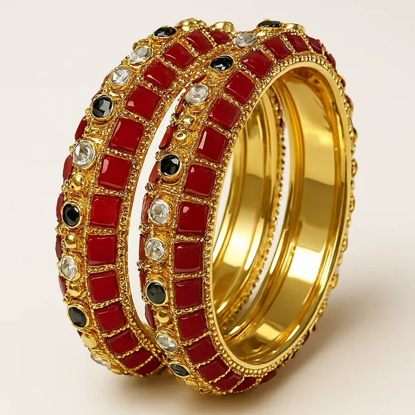 Golden_Alloy_Artificial_Stone_And_Beads_Bangles_For_Women