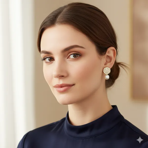 Diamond_With_Pearl_Earrings