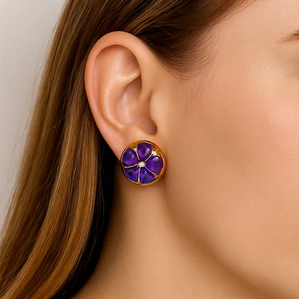 Purple_Alloy_Artificial_Beads_And_Stone_Minakari_Earring_For_Women