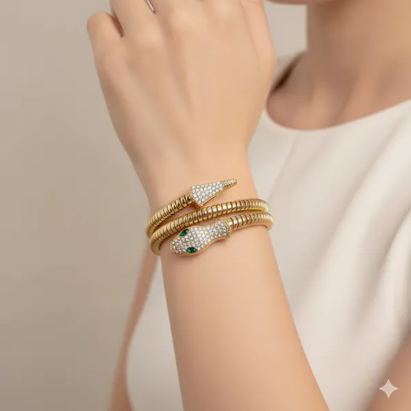 Golden_Brass_Artificial_Diamond_Snake_Bracelet_For_Women