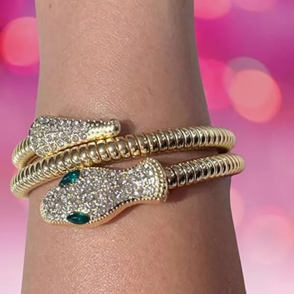 Golden_Brass_Artificial_Diamond_Snake_Bracelet_For_Women