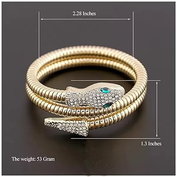 Golden_Brass_Artificial_Diamond_Snake_Bracelet_For_Women