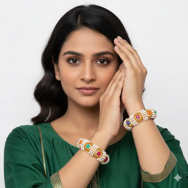 Golden_Alloy_Artificial_Stone_And_Beads_Bangles_For_Women