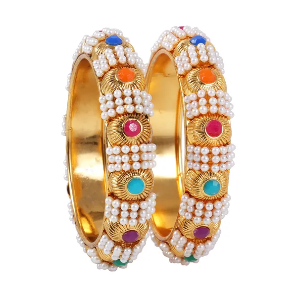 Golden_Alloy_Artificial_Stone_And_Beads_Bangles_For_Women