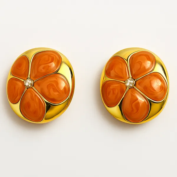 Orange_Alloy_Artificial_Beads_And_Stone_Minakari_Earring_For_Women