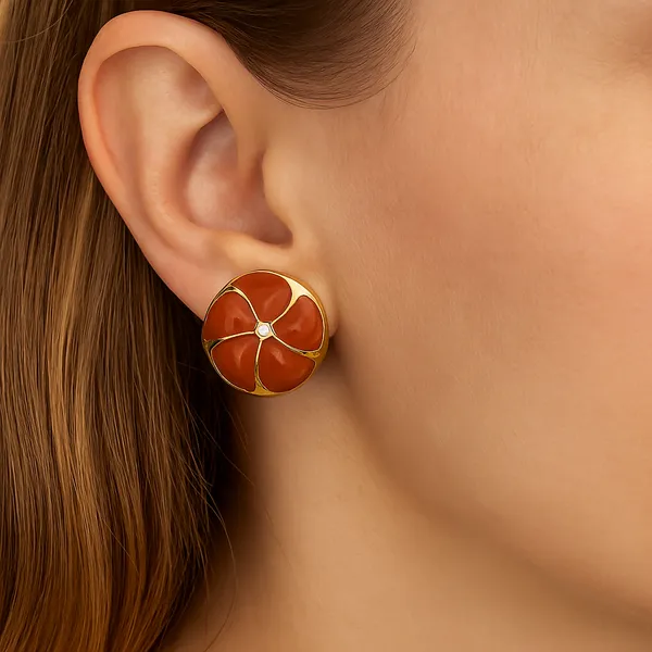 Orange_Alloy_Artificial_Beads_And_Stone_Minakari_Earring_For_Women