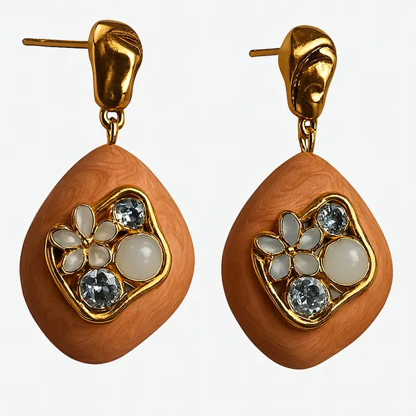 Orange_Alloy_Artificial_Beads_And_Stone_Minakari_Earring_For_Women