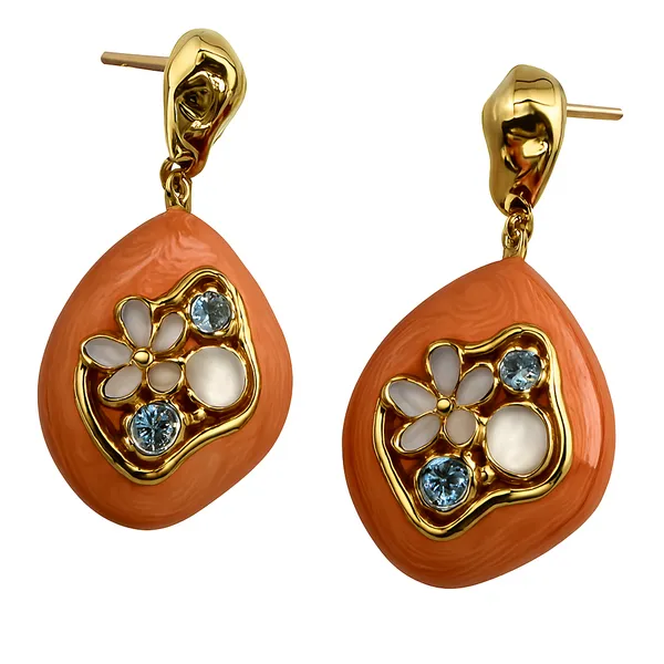 Orange_Alloy_Artificial_Beads_And_Stone_Minakari_Earring_For_Women