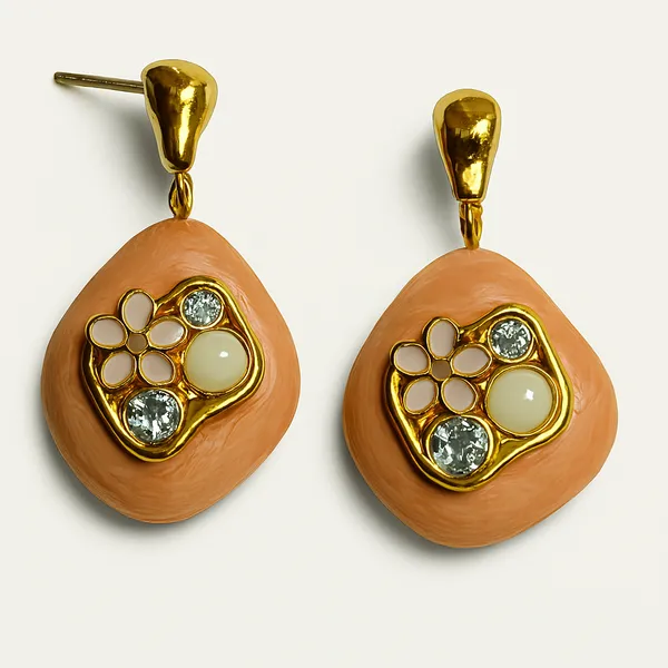 Orange_Alloy_Artificial_Beads_And_Stone_Minakari_Earring_For_Women