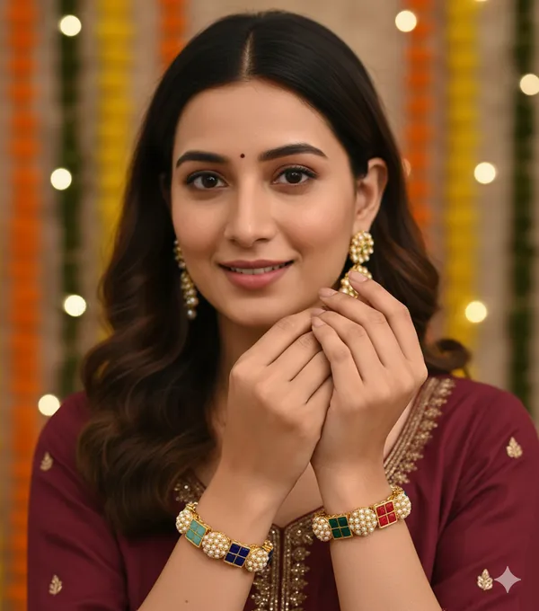 Multicolor_Alloy_Gold_Plated_Beads_Bangle_Set_For_Women