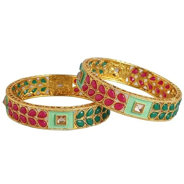 Golden_Alloy_Artificial_Stone_And_Beads_Bangles_For_Women