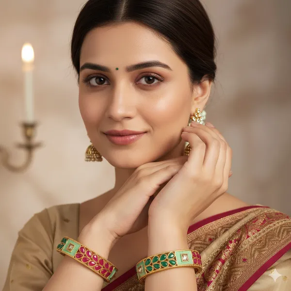 Golden_Alloy_Artificial_Stone_And_Beads_Bangles_For_Women