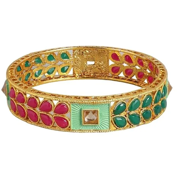 Golden_Alloy_Artificial_Stone_And_Beads_Bangles_For_Women