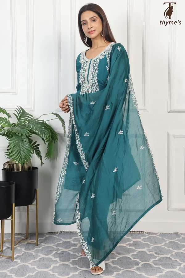 Blue_Embroided_Kurta_Bottom_Dupatta_Set_For_Women