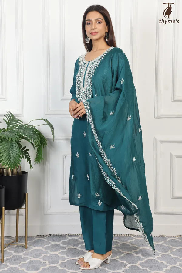Blue_Embroided_Kurta_Bottom_Dupatta_Set_For_Women