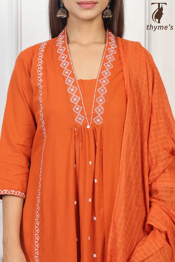 Orange_Embroidered_Kurta_Bottom_Dupatta_Set_For_Women