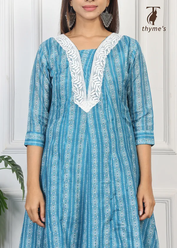 Blue_A-line_kurta_with_lining/inner_of_crepe_inside_With_embroidery_For_Women