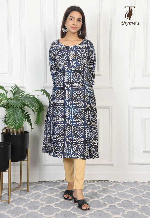 Blue_Rayon_Kurti_For_Women