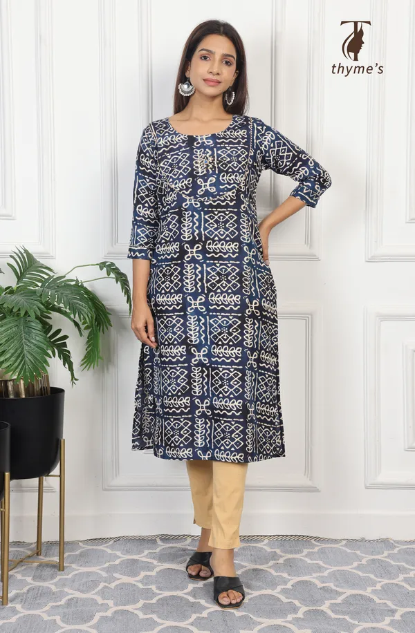 Blue_Rayon_Kurti_For_Women