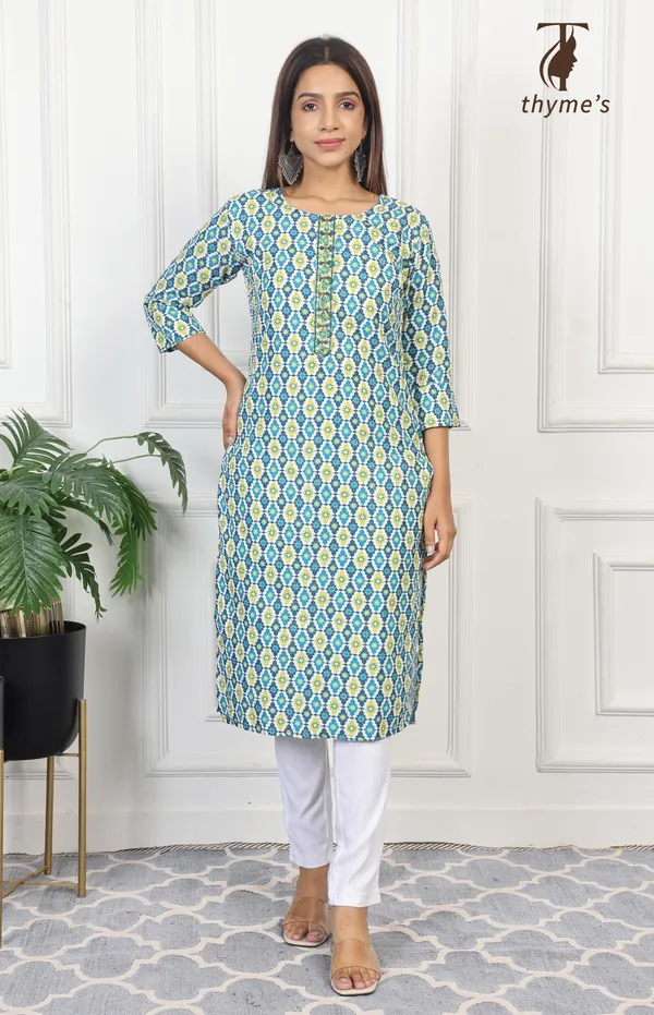 Multicolor_Rayon_Zari_In_Weaving_With_Lining_Kurti_For_Women