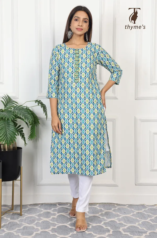 Multicolor_Rayon_Zari_In_Weaving_With_Lining_Kurti_For_Women