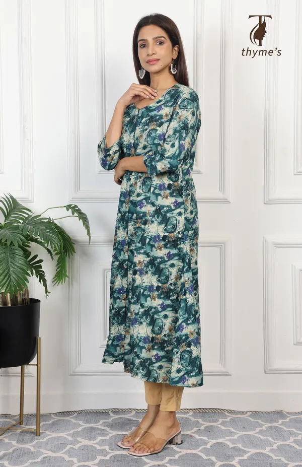 Green_A_line_kurta_with_pocket_For_Women