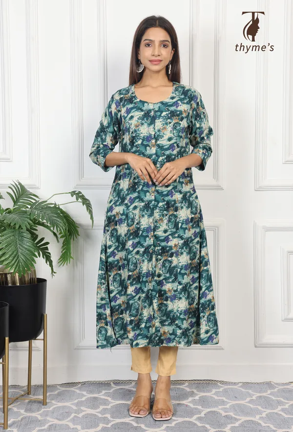 Green_A_line_kurta_with_pocket_For_Women