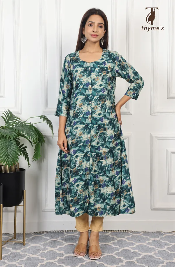 Green_A_line_kurta_with_pocket_For_Women