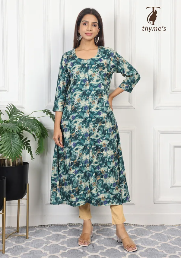 Green_A_line_kurta_with_pocket_For_Women