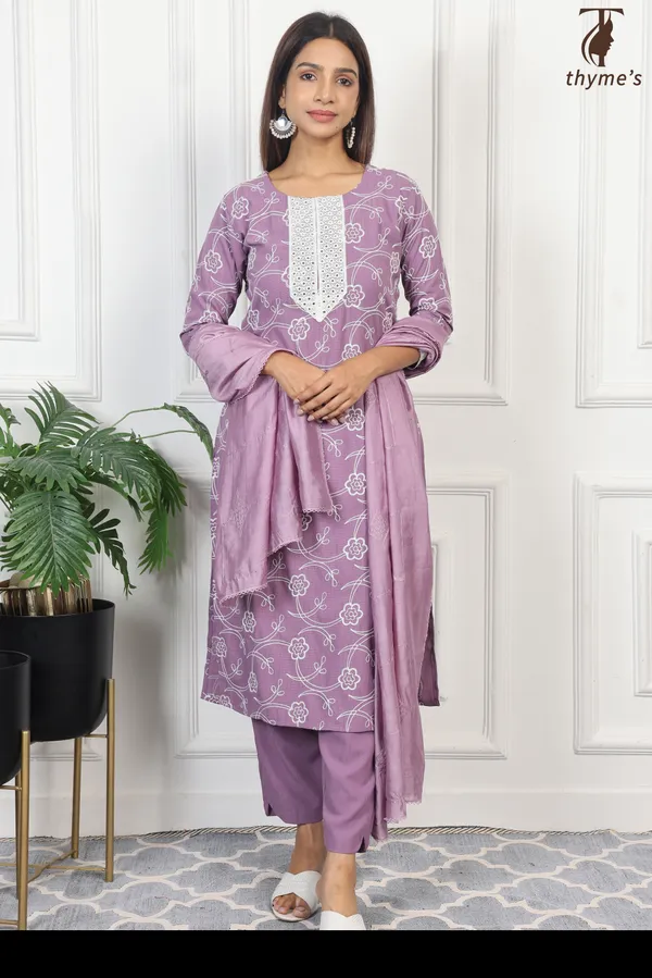 Lavender_Kurta_Bottom_Dupatta_Set_For_Women