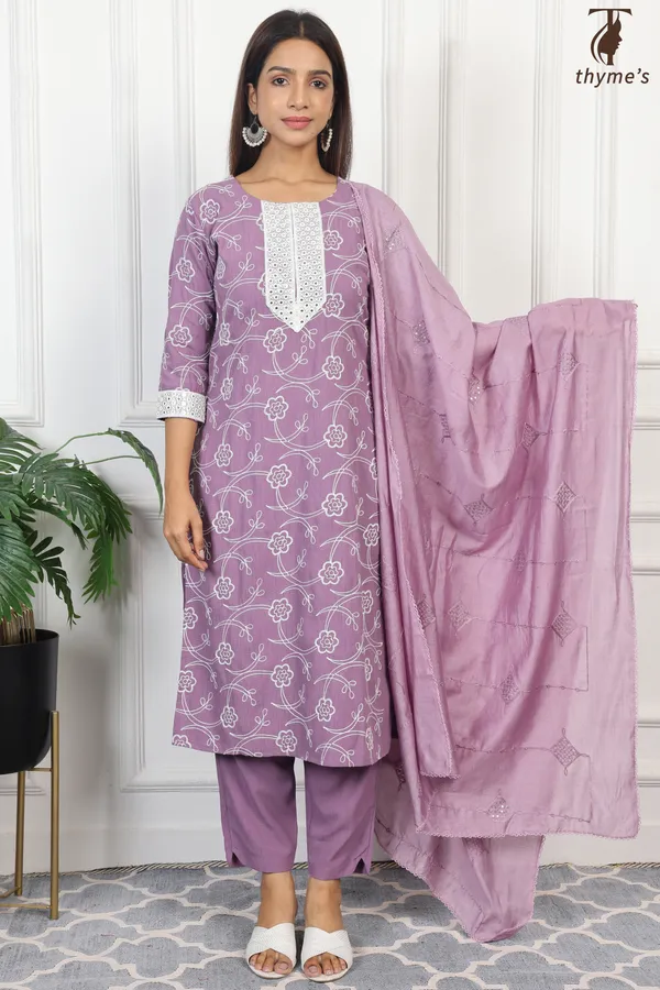 Lavender_Kurta_Bottom_Dupatta_Set_For_Women