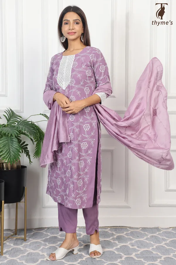 Lavender_Kurta_Bottom_Dupatta_Set_For_Women