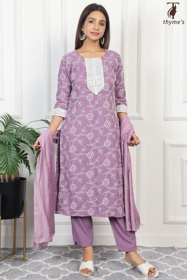 Lavender_Kurta_Bottom_Dupatta_Set_For_Women