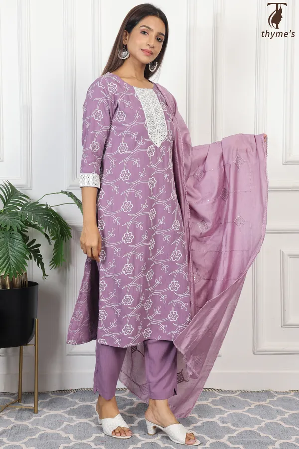 Lavender_Kurta_Bottom_Dupatta_Set_For_Women