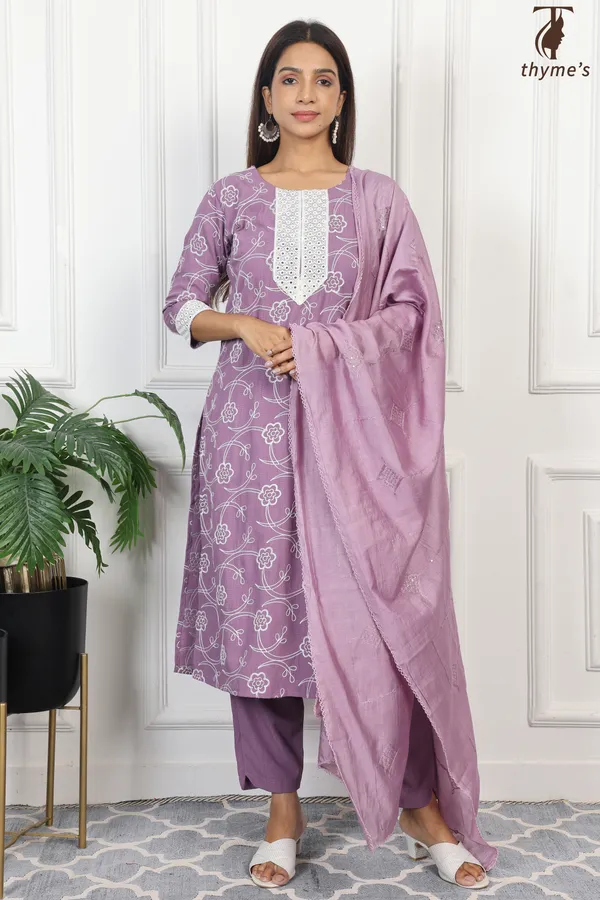 Lavender_Kurta_Bottom_Dupatta_Set_For_Women